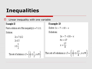 Equation and inequalities | PPT