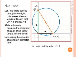 Equation of a circle on some special cases | PPSX