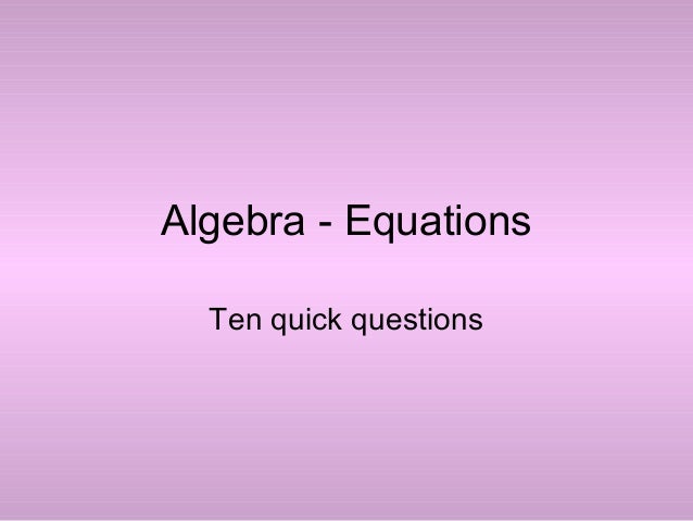 Equations