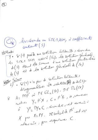 Equations differentielles