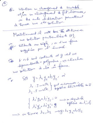 Equations differentielles