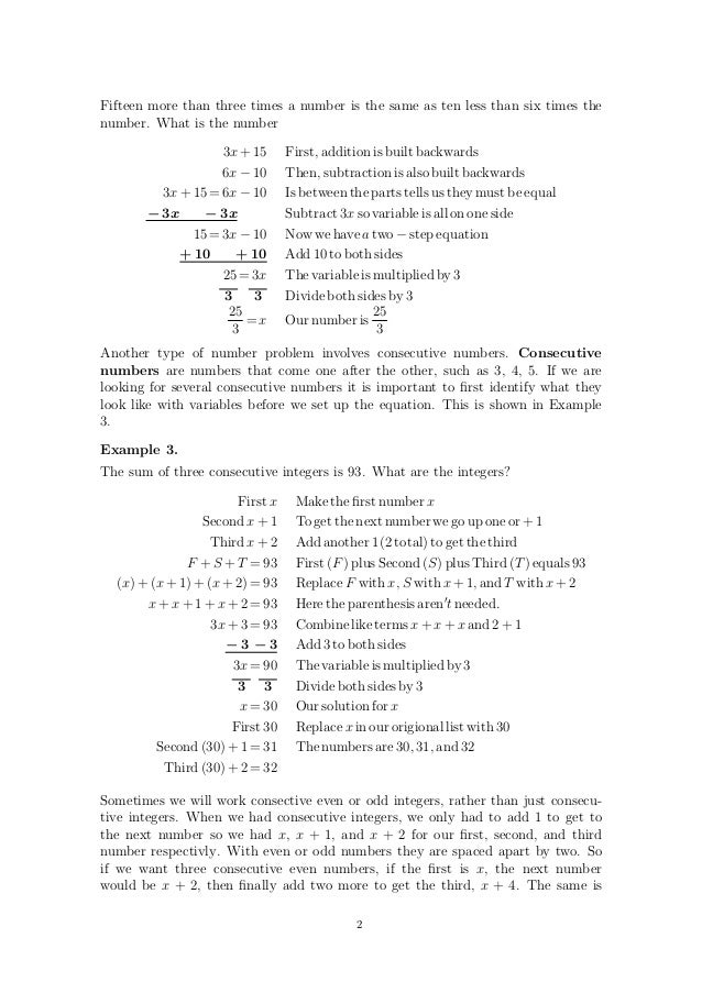 Equations Problems