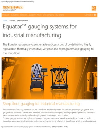 Equator-X เกจวัดอนเกประสงค์ใหม่จาก Renishaw | PDF