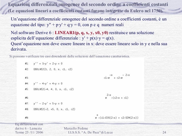 Equazioni Differenziali Con Derive