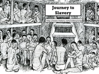 Journey to
Journey to
Slavery
Slavery

http://www.history.com/videos/origins-of-slavery#orig
http://www.history.com/videos/origins-of-slavery#ori

 