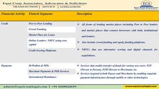 Legal Framework for Doing Business of FinTech in India | PDF
