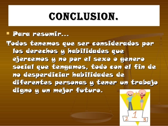 Equidad de genero en el entorno próximo