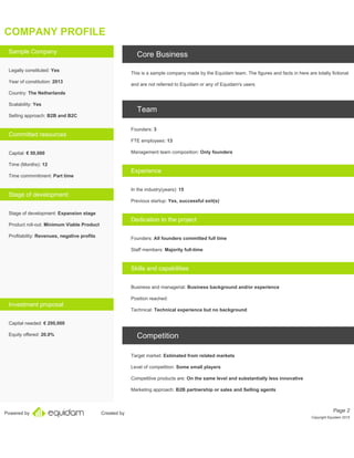 Company Valuation Report Sample