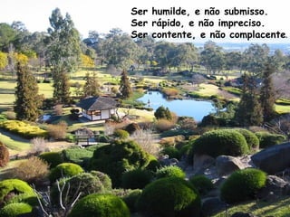 Ser humilde, e não submisso.
Ser rápido, e não impreciso.
Ser contente, e não complacente.
 