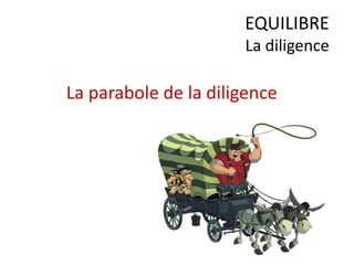 La parabole de la diligence
EQUILIBRE
La diligence
 