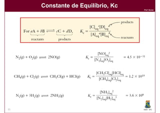 Constante de Equilíbrio, Kc
                                   Prof. Nunes




11                                 DQOI - UFC
 