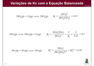 Variações de Kc com a Equação Balanceada
                                                Prof. Nunes




15                                              DQOI - UFC
 