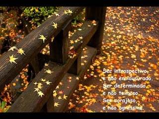 Ser introspectivo, e não enclausurado. Ser determinado, e não teimoso. Ser corajoso, e não agressivo. 