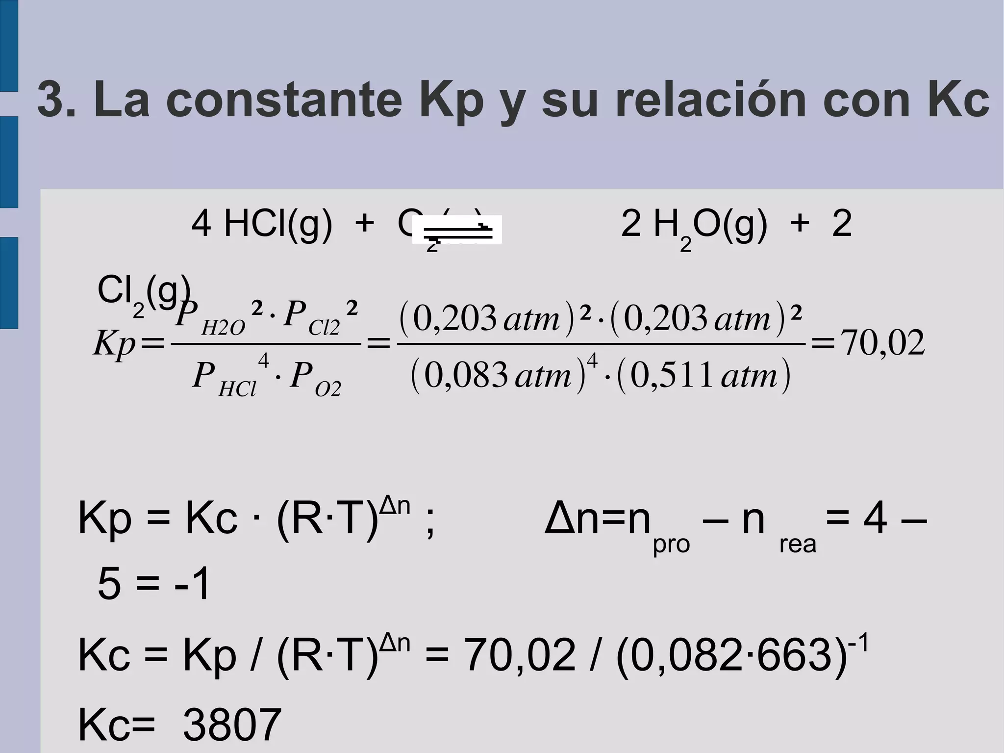 Equilibrio químico ejercicio de cálculo de Kp | ODP