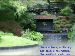 Ser obediente, e não cego. Ser doce, e não melado. Ser moldável, e não tolo. 