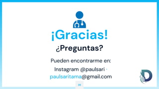 ¡Gracias!
¿Preguntas?
Pueden encontrarme en:
Instagram @paulsari ·
paulsaritama@gmail.com
35
 