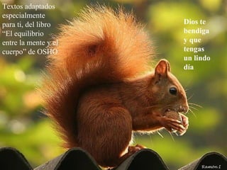 Textos adaptados
especialmente
para ti, del libro
“El equilibrio
entre la mente y el
cuerpo” de OSHO
Ramón I
Dios te
bendiga
y que
tengas
un lindo
día
 