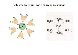 Solvatação de um íon em solução aquosa
Solvatação de um íon em solução aquosa
 