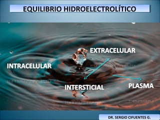 EQUILIBRIO HIDROELECTROLÍTICOEQUILIBRIO HIDROELECTROLÍTICO
DR. SERGIO CIFUENTES G.DR. SERGIO CIFUENTES G.
 