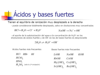 Ácidos y bases fuertes