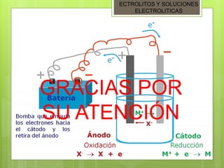 GRACIAS POR
SU ATENCIÓN
ECTROLITOS Y SOLUCIONES
ELECTROLITICAS
 