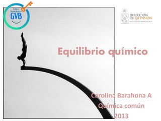 Equilibrio químico

Carolina Barahona A
Química común
2013

 