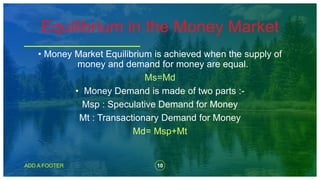 demand, supply, and equilibrium in the money market... Equilibrium of product and money market | PPTX