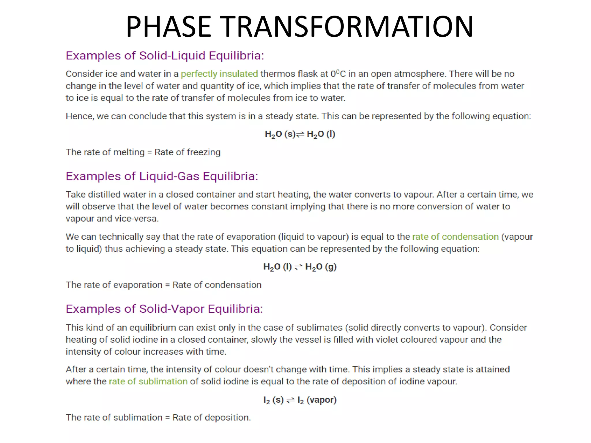 PHASE TRANSFORMATION
