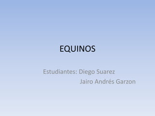 EQUINOS
Estudiantes: Diego Suarez
Jairo Andrés Garzon
 