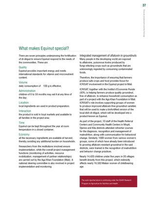 Equinut a high: A energy weapon fighting malnutrition