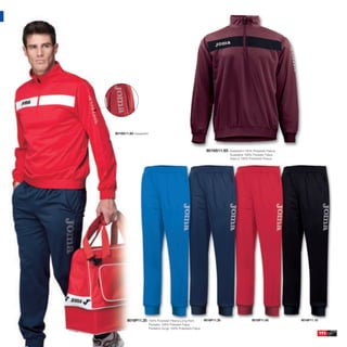 9016S11.60 Sweatshirt




                                                                 9016S11.65   Sweatshirt 100% Polyester Fleece
                                                                              Sudadera 100% Poliester Felpa
                                                                              Giacca 100% Poliestere Fleece




       9016P11.35       100% Polyester Fleece Long Pant         9016P11.30                   9016P11.60          9016P11.10
                        Pantalón 100% Poliester Felpa
                        Pantaloni lungo 100% Poliestere Felpa
                                                                                                                              193
 