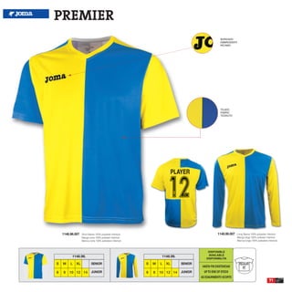 PREMIER
                                                                                                      BORDADO
                                                                                                      EMBROIDERY
                                                                                                      RICAMO




                                                                                                      TEJIDO
                                                                                                      FABRIC
                                                                                                      TESSUTO




    1148.98.007   Short Sleeve 100% polyester interlock                                             1148.99.007   Long Sleeve 100% polyester interlock
                  Manga corta 100% poliester interlock                                                            Manga larga 100% poliester interlock
                  Manica corta 100% poliestere interlock                                                          Manica lunga 100% poliestere interlock



                                                                                             DISPONIBLE
                                                                                             AVAILABLE
          1148.98.                                                  1148.99.
                                                                                            DISPONIBILITA
S   M    L   XL            SENIOR                          S   M   L   XL      SENIOR
                                                                                         HASTA FIN EXISTENCIAS
6   8   10 12 14           JUNIOR                          6   8   10 12 14    JUNIOR     UP TO END OF STOCK
                                                                                        AD ESAURIMENTO SCORTE
                                                                                                                                                71
 