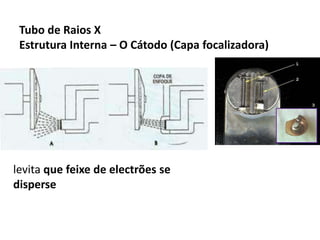 Tubo de Raios X
Estrutura Interna – O Cátodo (Capa focalizadora)
levita que feixe de electrões se
disperse
 