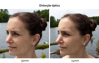 Distorção óptica 
50mm 24mm 
 