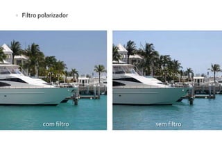  Filtro polarizador 
com filtro sem filtro 
 