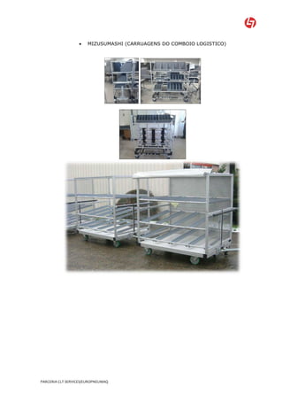 •    MIZUSUMASHI (CARRUAGENS DO COMBOIO LOGISTICO)




PARCERIA CLT SERVICES/EUROPNEUMAQ
 