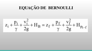 EQUAÇÃO DE BERNOULLI
 