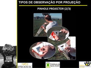 TIPOS DE OBSERVAÇÃO POR PROJEÇÃO
PINHOLE PROJECTOR (2/3)
 