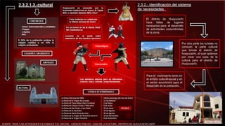 El distrito de Huayucachi
hace faltas de lugares
necesarios para el desarrollo
de actividades costumbristas
de la zona.
Por otra parte los turistas no
conocen la parte cultural
que brinda el distrito de
huayucachi, el cual optamos
por crear una casa de la
cultura para el distrito de
Huayucachi.
Para el crecimiento tanto en
el ámbito cultural-social y en
el sector económico para el
desarrollo de la población.
FUENTE: TESIS "LAS ACTIVIDADES CULTURALES Y EL USO DEL . ESPACIO PÚBLICO- CASA DE LA CULTURA - DISTRITO DE HUAYUCACHI"-UNCP
 