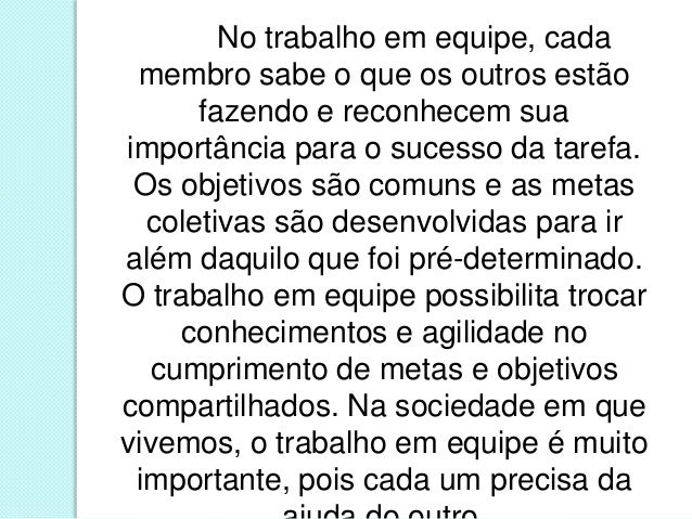 Artigo trabalho em equipe