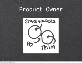 Product Owner

quinta-feira, 17 de outubro de 13

 