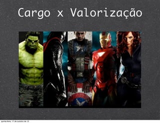 Cargo x Valorização

quinta-feira, 17 de outubro de 13

 