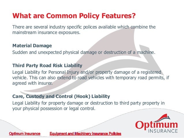 Equipment and Machinery Insurance Policies