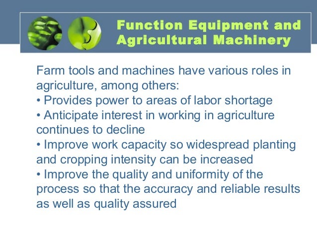 Equipment In Agriculture