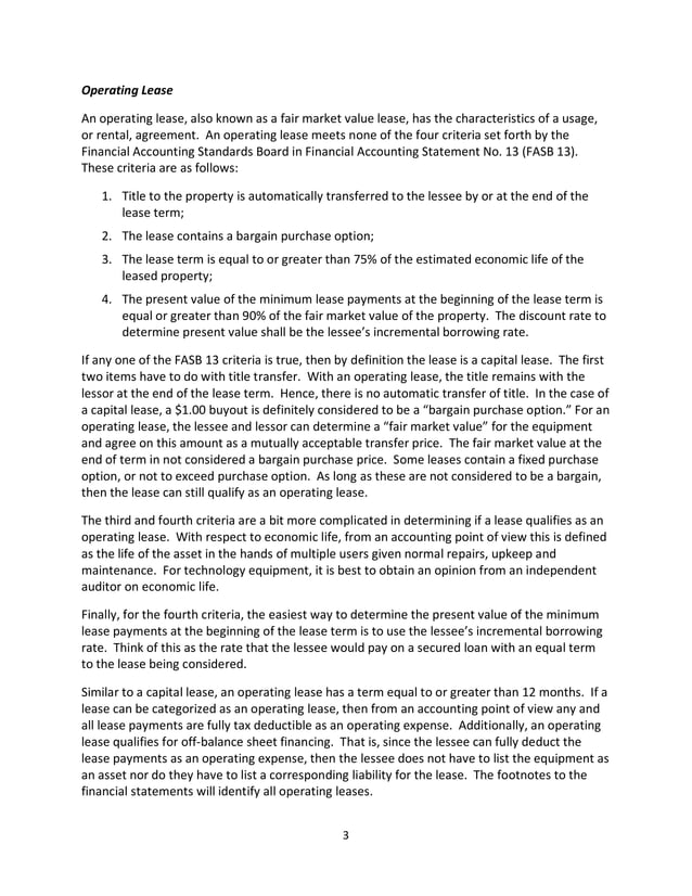 Equipment Leasing Basics