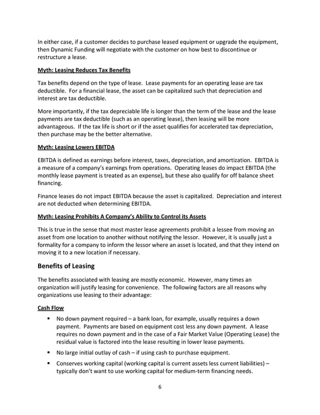 Equipment Leasing Basics