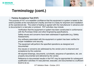 Fat Validation Example Equipment qualification | PDF
