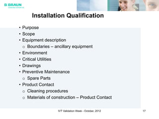 Installation Qualification Draw Equipment qualification | PDF