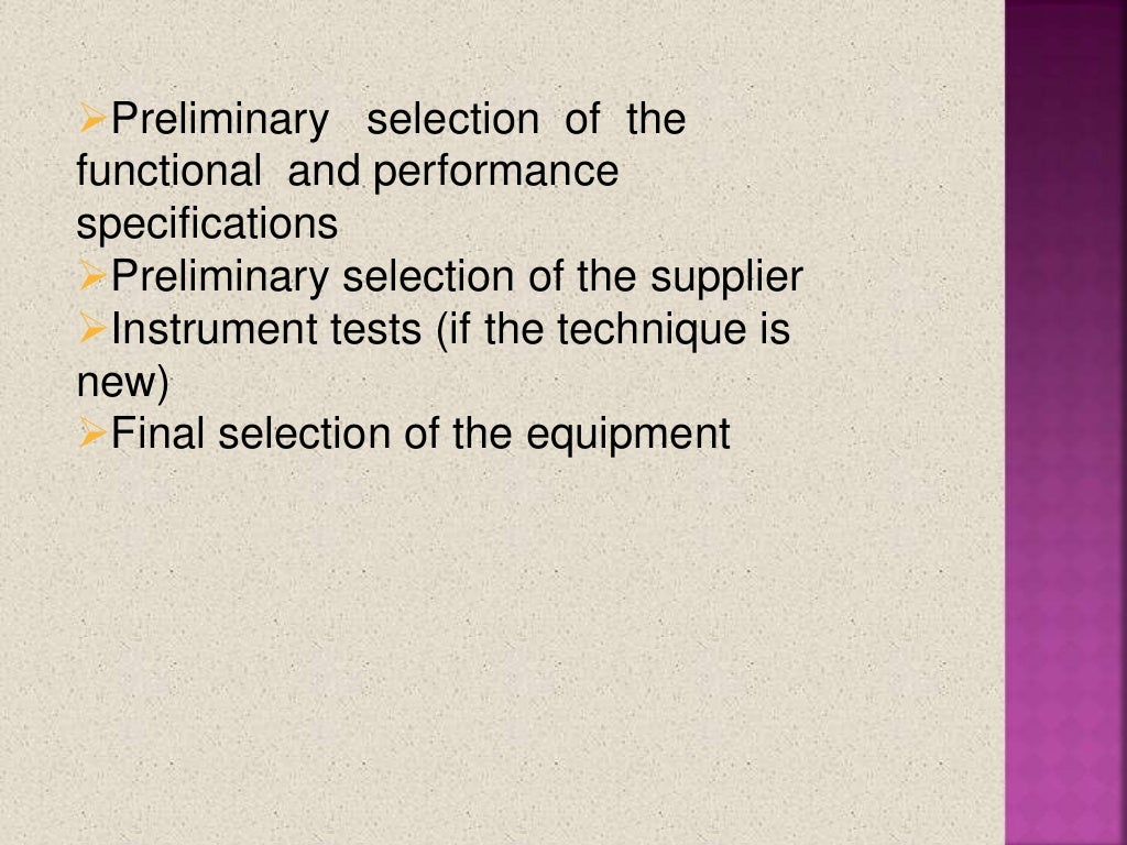 Equipment qualification