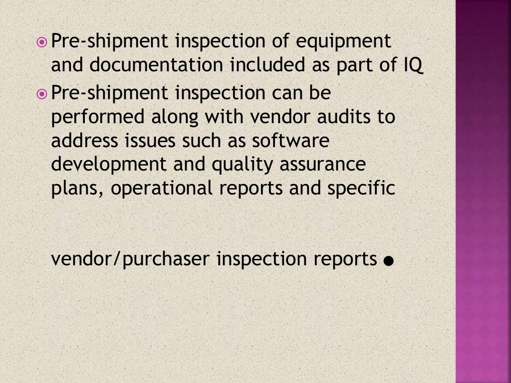 Equipment qualification